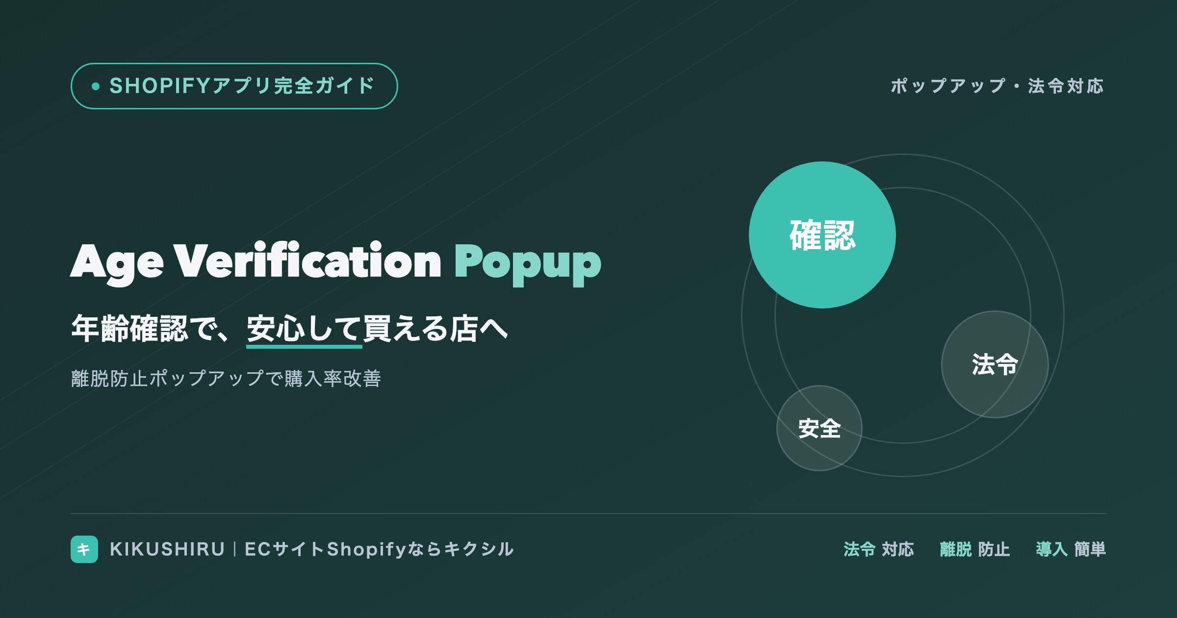 Age Verification Popup導入前に必読!離脱防止ポップアップで実現する購入率改善 Age Verification Popup導入前に必読!離脱防止ポップアップで実現する購入率改善