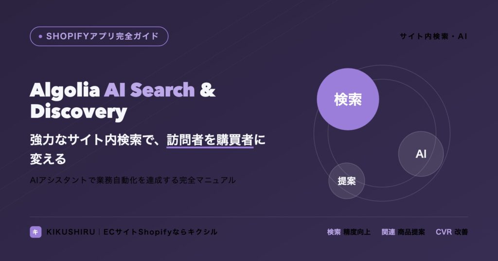 聞く知る 7 Algolia AI Search & Discoveryのアイキャッチ:AIサイト内検索で訪問者を購買者に変える完全マニュアル