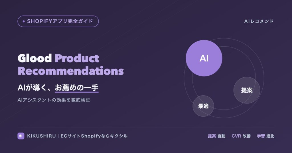 Glood Product Recommendationsのアイキャッチ：AIレコメンドで提案を最適化