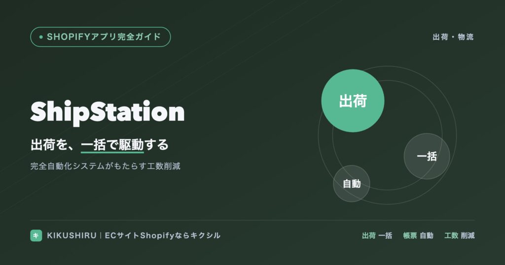 ShipStationのアイキャッチ：出荷を一括で駆動し物流の工数を削減