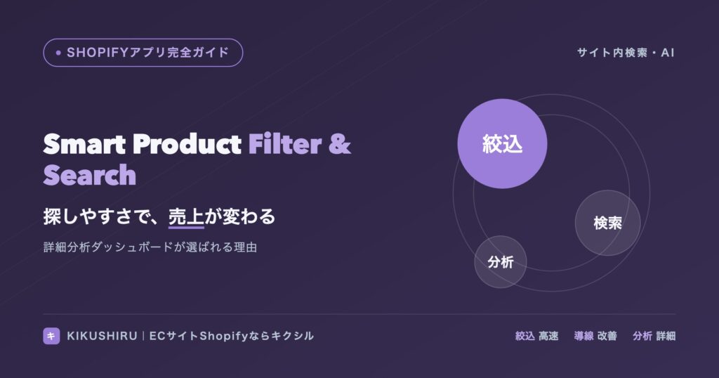 Smart Product Filter & Searchのアイキャッチ：絞り込み検索で探しやすさと売上を向上